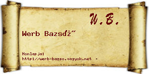 Werb Bazsó névjegykártya